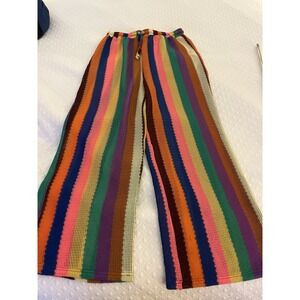 Colorful Striped Wide Leg Pants